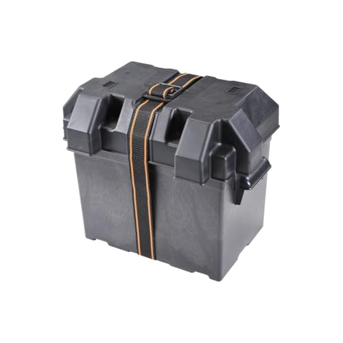 ARCON 13228 Arcon Battery Container 13228, Fits 6 Volt Golf Cart Battery, Strap Style Box, Black, Polypropylene, Vented, with Box/Lid/Strap/Mounting Brackets/Stainless Screws