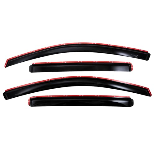 TRAILFX 4977IC TrailFX Acrylic Rainguards Fits 2017-2024 Nissan Titan Crew Cab and 2016-2024 Nissan Titan XD Low Profile in-Channel Smoke Window Vents Crew Cab Snap-in Installation Set of 4 TrailFX 4977IC