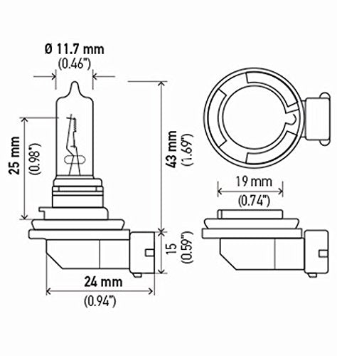 Hella 211730791 BULB H9 24V 80W PGJ19-5 T4 8GH