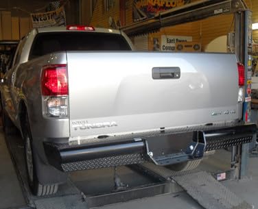 CATTLEMAN 4117 Cattleman HD 4117 Rear Pipe Bumper Fits Chevrolet 2500 HD/ 3500 HD 2020-2023 Gloss Black Powder-Coated Steel 1-Piece Bolt-On 4 Inch Schedule 40 Pipe Diamond Plate