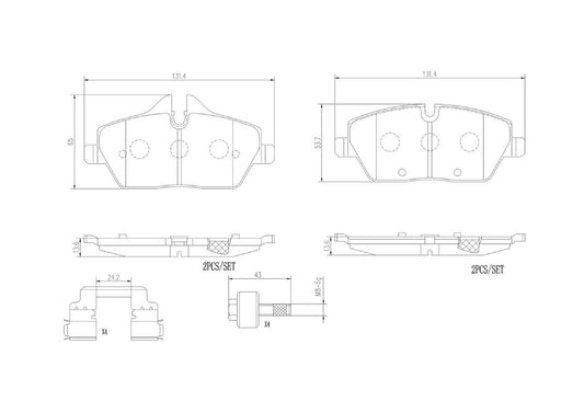 Brembo P06091N Premium Ceramic Front Disc Brake Pad Set BMW
