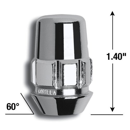 GORILLA 71681N Gorilla Automotive 71681N Acorn Wheel Locks (1/2" Thread Size) - Pack of 4