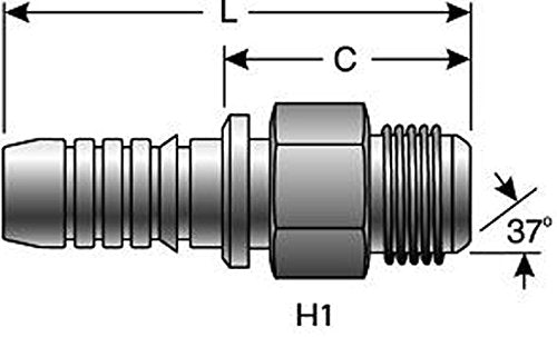 Gates G20165-1212 GlobalSpiral Series Couplings, Male JIC, 37