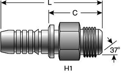 Gates G22165-2424 GlobalSpiral Plus Series Couplings, Male JIC