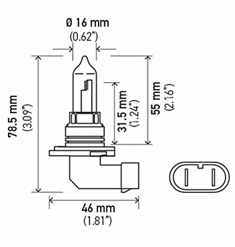 Hella 9005LL Long Life Bulb, 12V, 65W