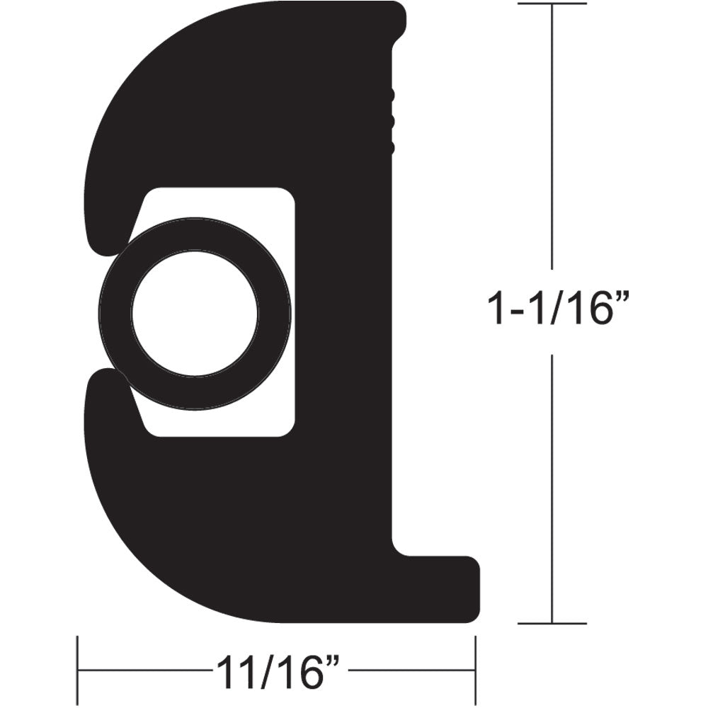 TACO Marine V11-0809BBK70-2 TACO Flex Vinyl Rub Rail Kit - Black w/Black Insert - 70' - 1-1/16" x 11/16"