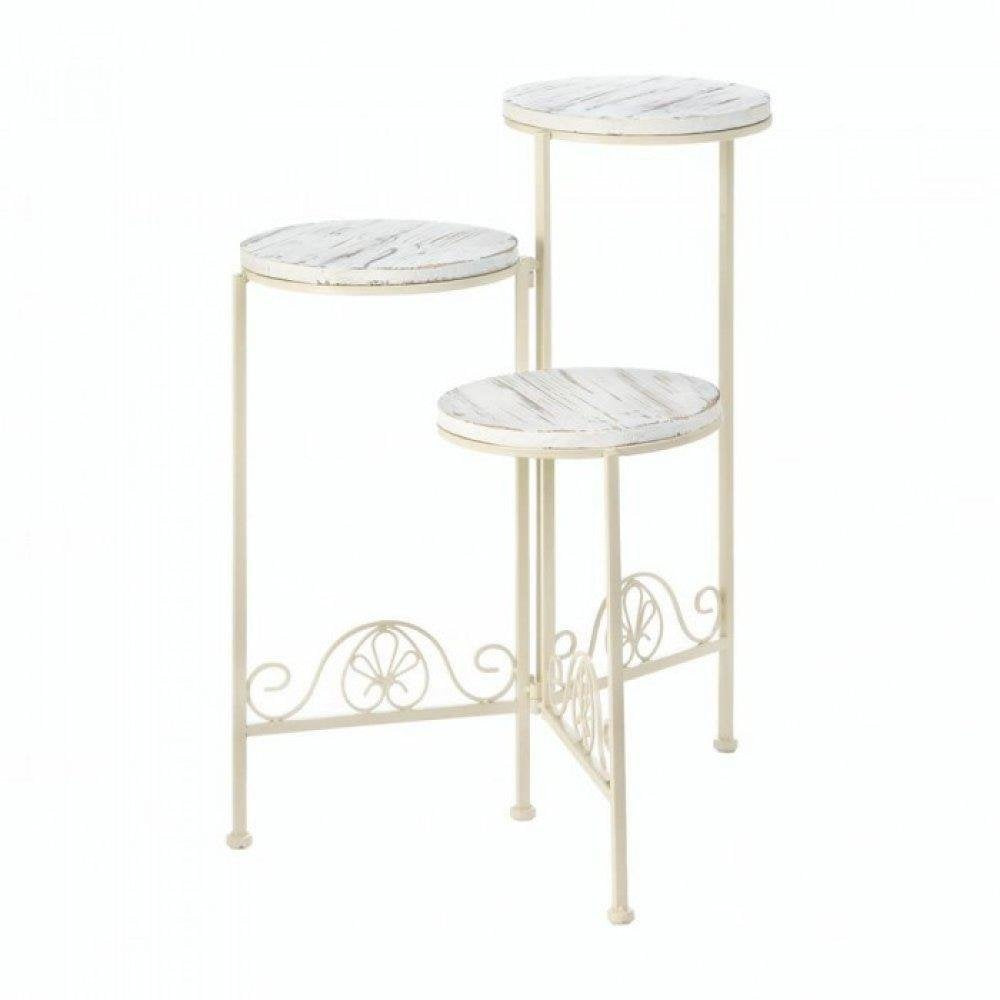 Delphi TL2050 Distressed White Triple Planter Stand