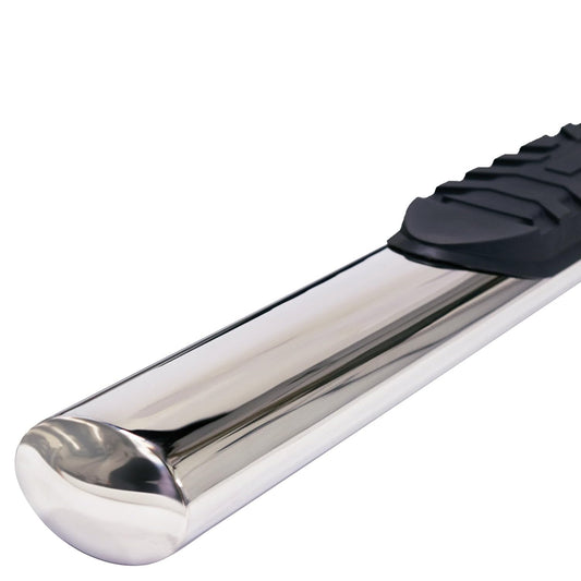 TRAILFX A1548S TrailFX Truck Side Steps Fits Chevy Silverado 1500 2020-2021 4-Inch Oval Polished Stainless Steel Nerf Bars Side Steps with Slip-Resistant Step Pads Rocker Panel Mount TrailFX A1548S Running Boards