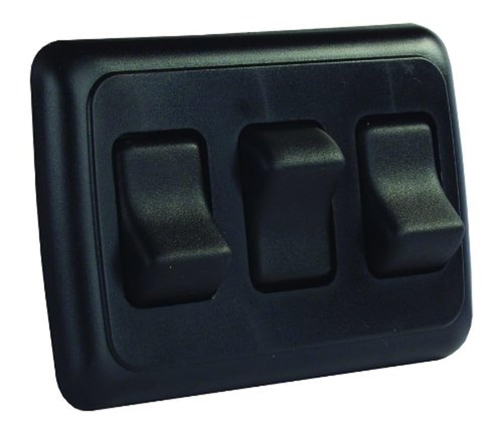 JR PRODUCTS 12245 JR Products 12245 Black Triple SPST On-Off Switch with Bezel