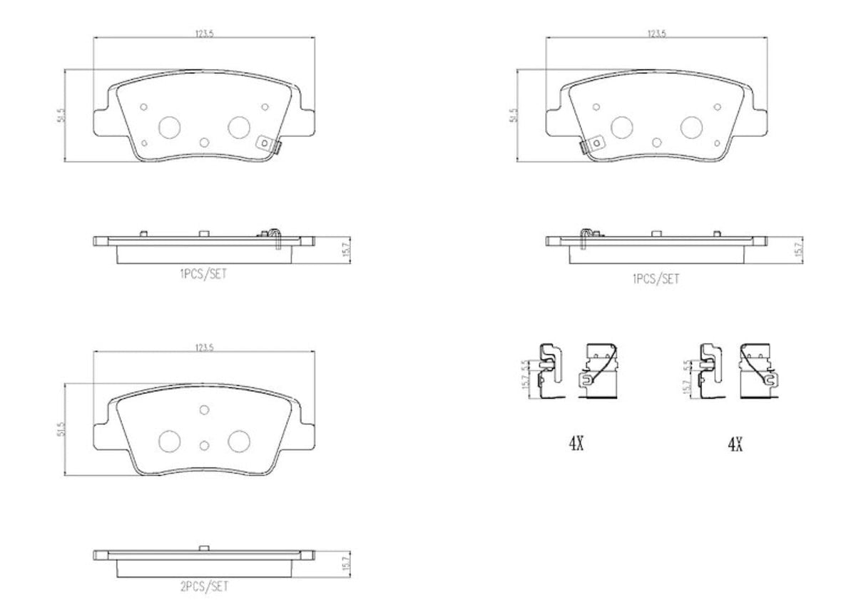BREMBO P30152N Brembo P30152N DISCBRAKEPADSET NAOCERAMIC