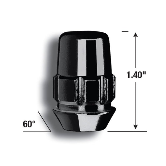 GORILLA 71681NBC Gorilla Automotive 71681NBC Acorn Black Chrome Wheel Locks (1/2" Thread Size)