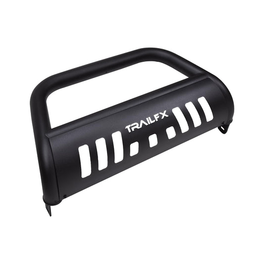 TRAILFX B0046T Trailfx Bull Bar B0046T, 3 Inch Diameter, Powder Coated, Titanium Black, with Skid Plate/Holes for Optional Lighting, 6-1/2 Inch Max Light/ 20 Inch Max Light Bar, Fits 2024-2025 Toyota Land Cruiser