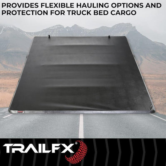 TRAILFX TFX1118 TrailFX Soft Tri-Fold Tonneau Cover Fits Chevrolet Silverado 2500 HD 6.8 ft Bed 2020-2026 Black Vinyl with Aluminum Rails 3 Panels and 2 Folds Clamp-On TrailFX TFX1118