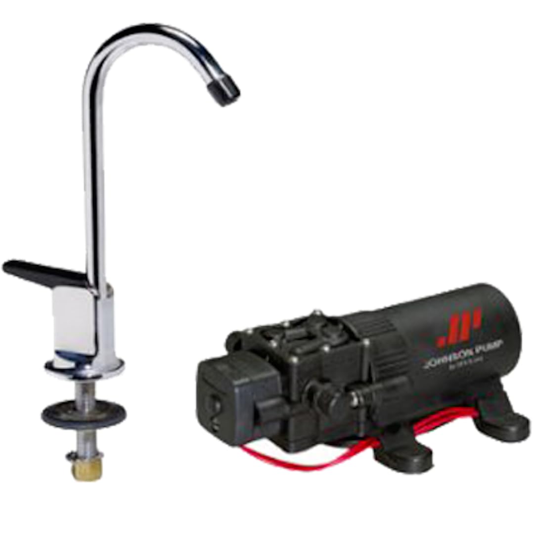 JOHNSON PUMP 61123 Johnson Pumps 61123 1.1 WPS/Faucet Combo, 12V, 15-Inch, Chrome