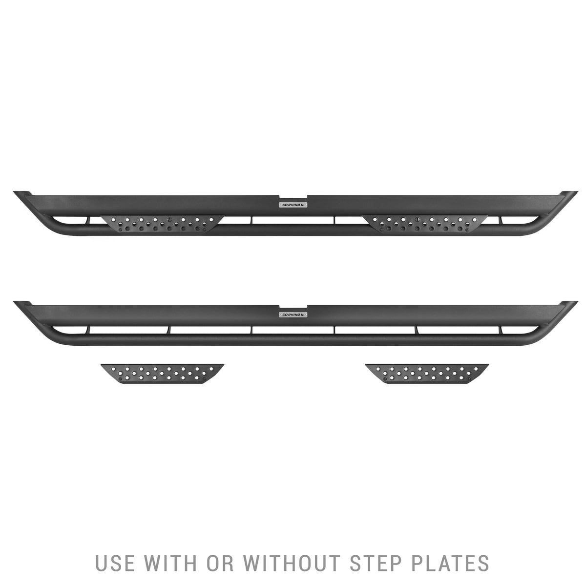 GO RHINO DT4506T Go Rhino Dominator Xtreme DT Sidesteps & Brackets | Mild Steel, Textured Black | DT4506T | Fits 2018-2024 Jeep Wrangler JLU, 4-Door
