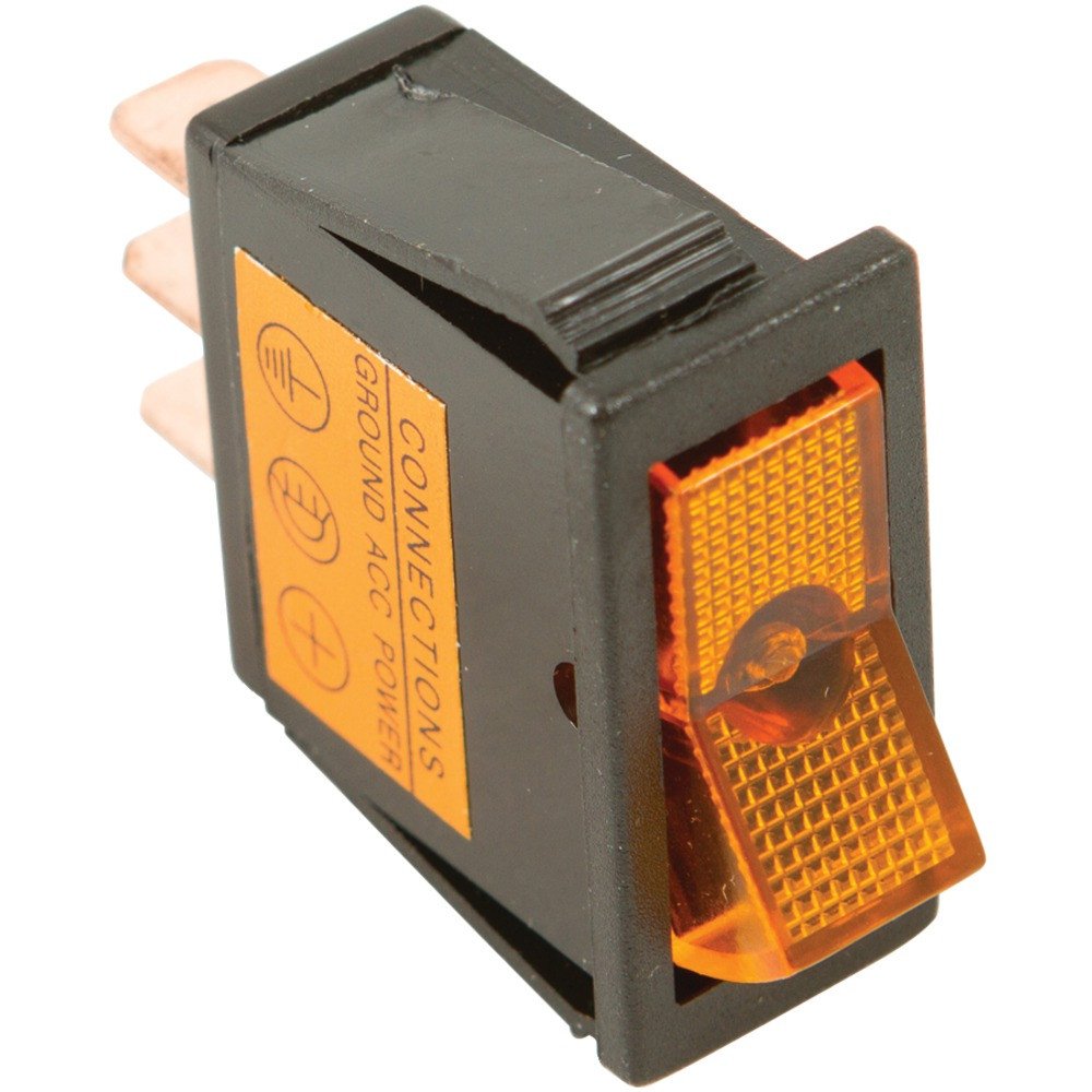 WIRTHCO 20531 Battery Doctor Amber Illuminated Rocker Switch, Two-Position On/Off, 20 Amp at 12V, Fits 13/16 x 1/2 Inch Panel Slot, Retail Pack (20531)
