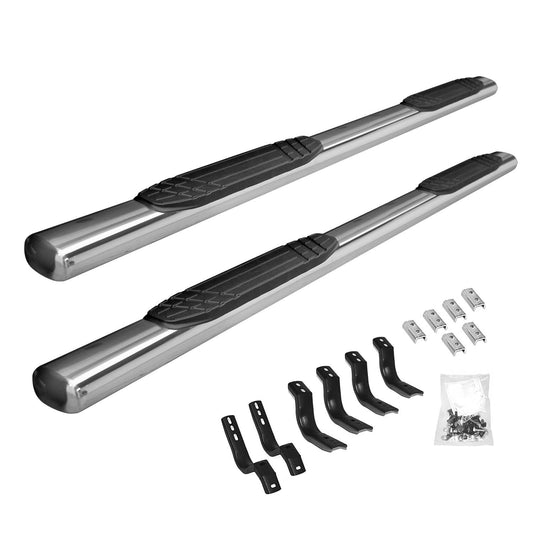 GO RHINO 684404987PS Go Rhino 4" OE Xtreme Sidesteps & Brackets | Stainless Steel, Polished | 684404987PS | Fits 2001-2006 Chevrolet Silverado & GMC Sierra Crew Cab and Other Trucks (See Description)