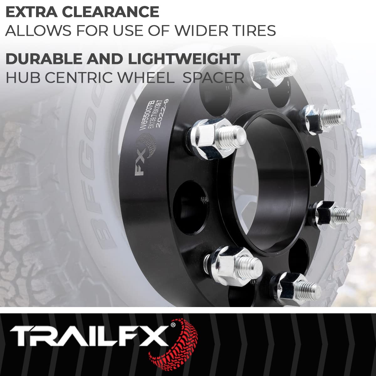 TRAILFX W655007B Trailfx Hub Centric Wheel Spacers 6x139.7mm/ 6x5.50 Bolt Pattern; 1-1/2 Inch Thickness; Compatible/Replacement for Ford Bronco