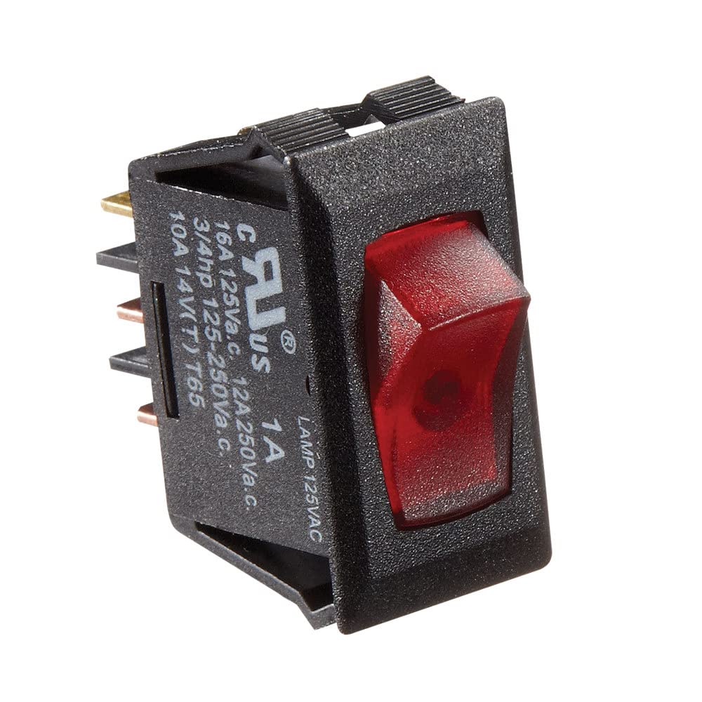 RV DESIGNER S245 RV Designer S245-125 VAC Black DC Rocker Switch Illuminated On/Off - SPST