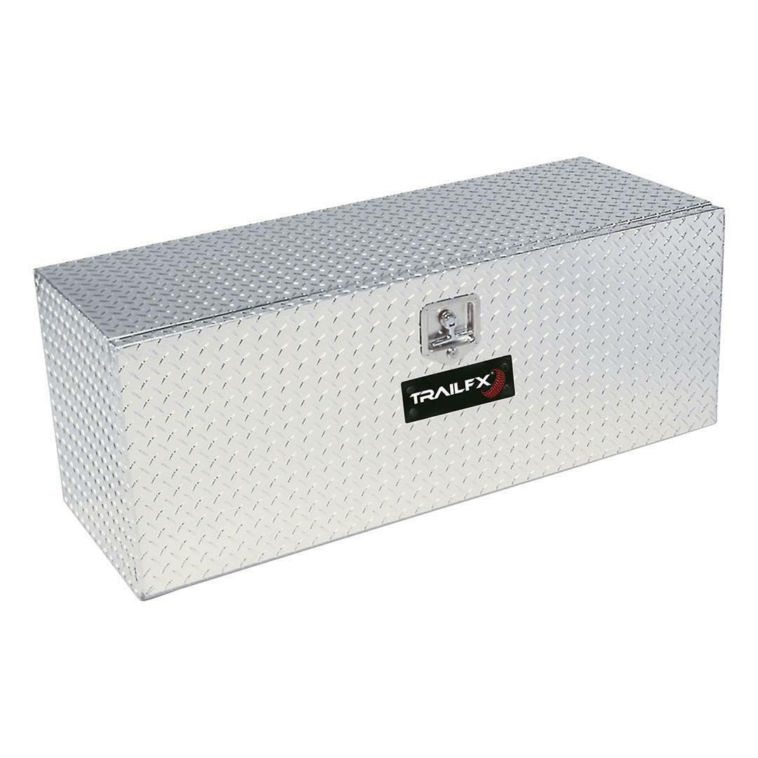 TRAILFX 190481 TrailFX Truck Bed Tool Box Underbody Single Lid Polished 16-Gauge Diamond Tread Aluminum 9.0 Cubic Foot 48" Length x 17-1/2" Width x 18" Height Bright Finish TrailFX 190481