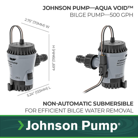 JOHNSON PUMP 10-13626-01 Johnson Pump 10-13626-01 Aqua Void Bilge Pump - 12V, 500 GPH