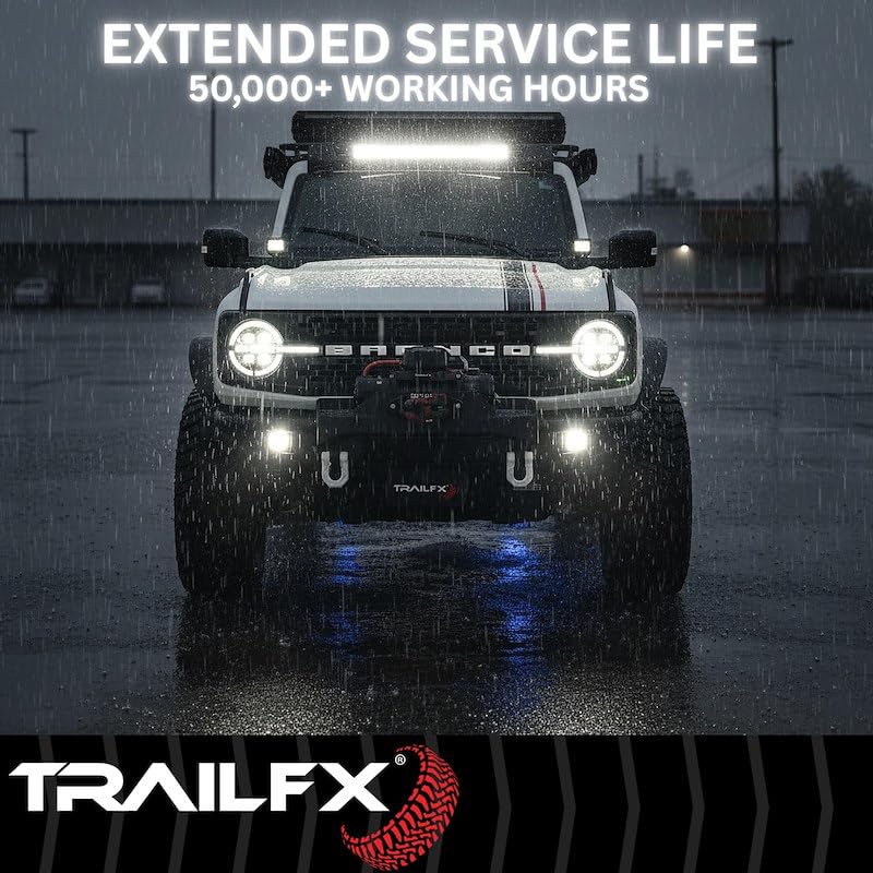 TRAILFX 20SRCM TrailFX Light Bar 20SRCM, LED, 20 Inch Length, 15 Clear 5 Watt Bulbs, 8 Degree Spot and 90 Degree Flood Combo Beam, Clear Polycarbonate Lens, 75 Watt Blubs Amp Draw 1.15 AMP At 12 Volts
