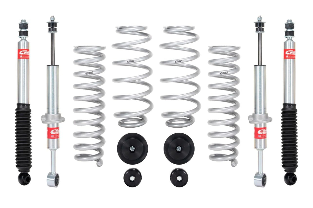 EIBACH E80-59-005-01-22 Eibach Suspension Lift Kit, PRO-TRUCK-LIFT STAGE 1, 2 to 3 in Front Lift, 2.2 in Rear Lift, Shocks/Springs/Spring Seat/Spring Locator/Hardware, compatible with Toyota Midsize SUV 2003-09, Kit