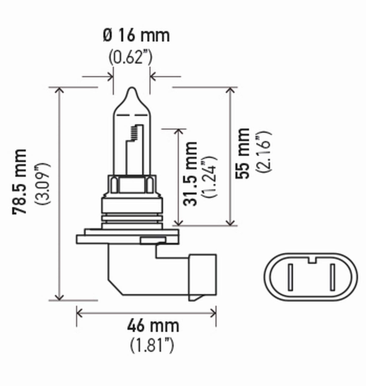 Hella 9005 Standard Halogen Bulb, 12 V, 65W, Multi