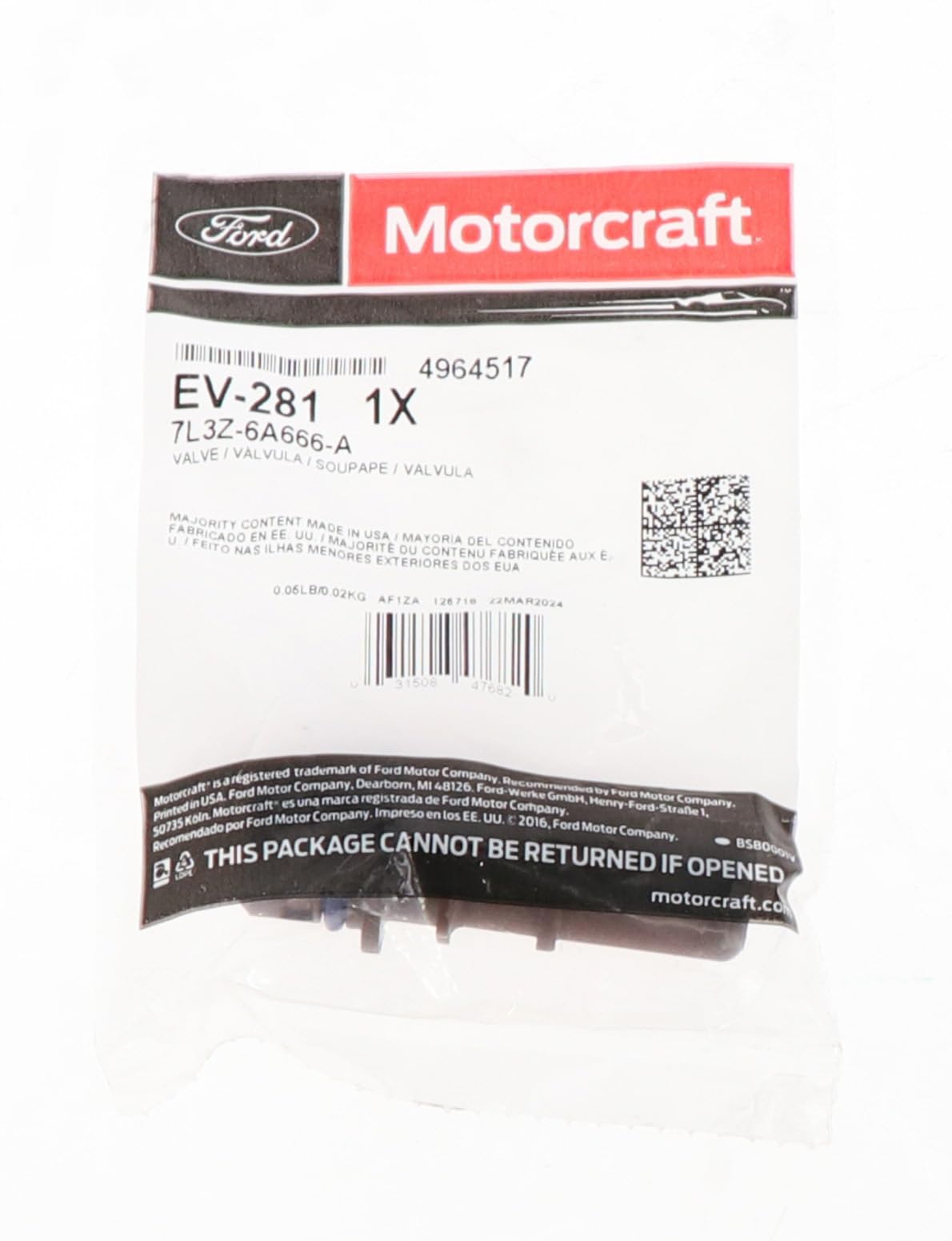 Motorcraft EV281 PCV Valve