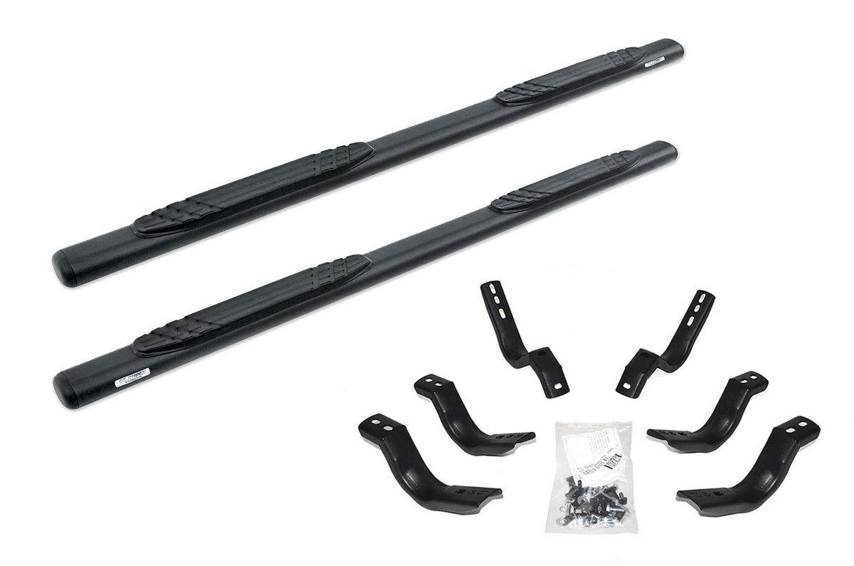 GO RHINO 684451687T Go Rhino 4" OE Xtreme Sidesteps & Brackets | Mild Steel, Textured Black | 684451687T | Fits 2020-2024 Jeep Gladiator JT, 4-Door