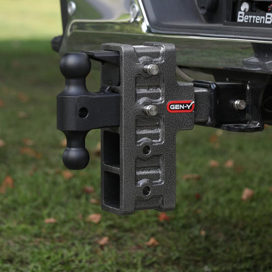 GEN-Y HITCH GH-914 GEN-Y Hitch Offset Tow Hitch for 2.5" Receiver - 3" Rise/6" Drop with 4 Adjustable Positions, Includes Dual Ball Mount and Locking Pin, 21,000 lbs Towing Capacity, 3,000 lbs Tongue Weight