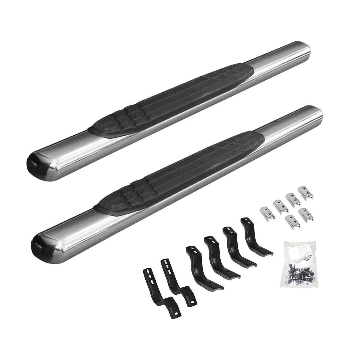 GO RHINO 684415552PS RealTruck 4" OE Xtreme Sidesteps & Brackets | Stainless Steel, Polished | 684415552PS | Fits 2015-2026 Ford F-150 Standard Cab Pickup; 2017-2026 Ford F-250, F-350 Super Duty Standard Cab Pickup