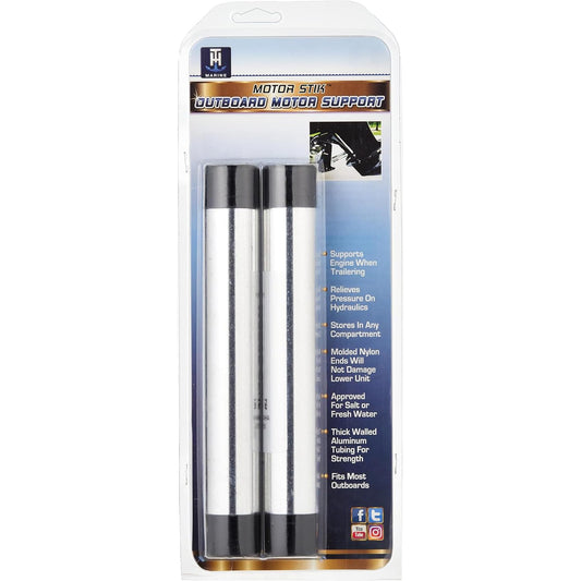 T-H MARINE MSS-1-DP T-H Marine Motor Stik Pair - Heavy-Duty 8.75" Transom Saver Outboard Trailering Support for Tilt/Trim Rams, Fits Most 150HP+ Engines - Excludes 2024 Mercury, Yamaha Grease Fitting Note