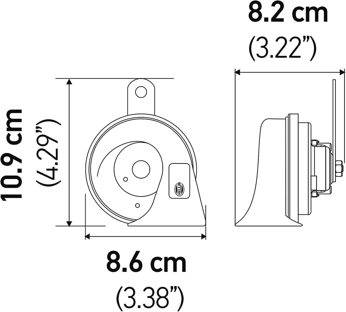 Hella 011225841 Horn Kit Bx Blk Trumpet 12V Audi