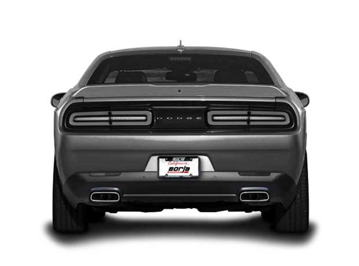BORLA 140650 BORLA 140650 Cat-Back Perf. Exhaust System for 2015-2023 Dodge Challenger SXT V6 & GT V6 T-304 Stainless Steel ATAK Sound Dual Split Rear Exit Single Outlet Each Side Tips NOT included Reuse O.E.T ips