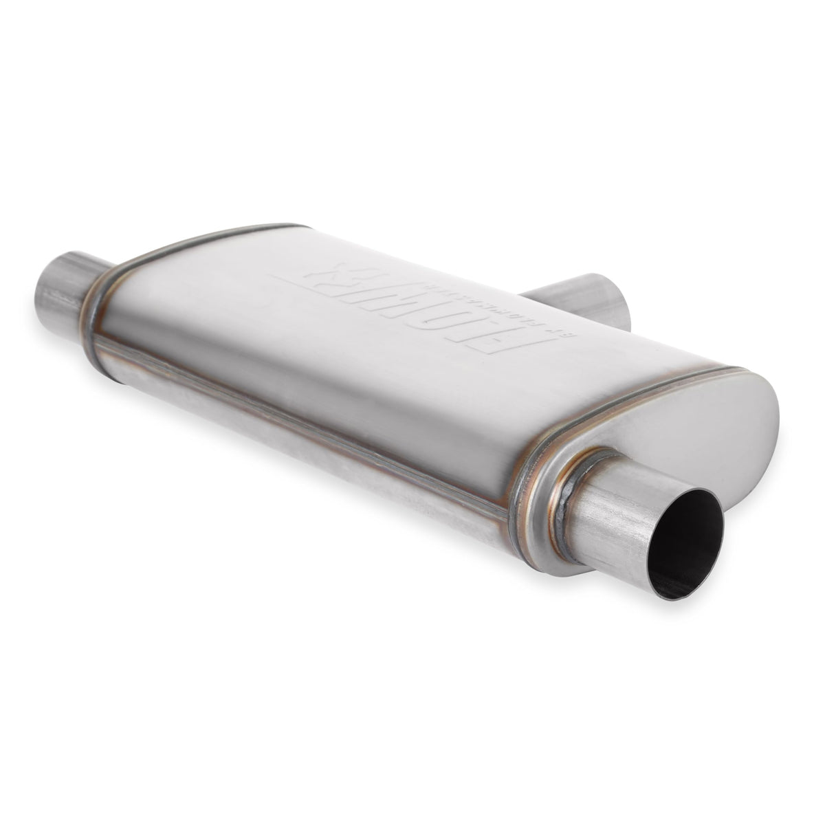 FLOWMASTER 72206 Flowmaster 72206 FlowFX Muffler 2.5 Inlet/Outlet - Oval Body - Transverse - Moderate Sound 409 Stainless Steel