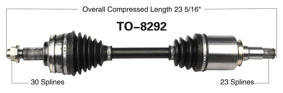 TRAKMOTIVE TO-8292 Trakmotive TO-8292 NEW CV AXLE