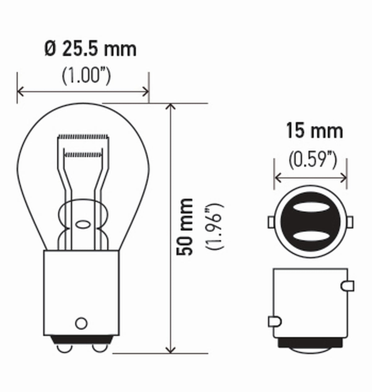Hella 1034TB Bulb 1034 12V 23/8W Bay15D S8 (2), Multi
