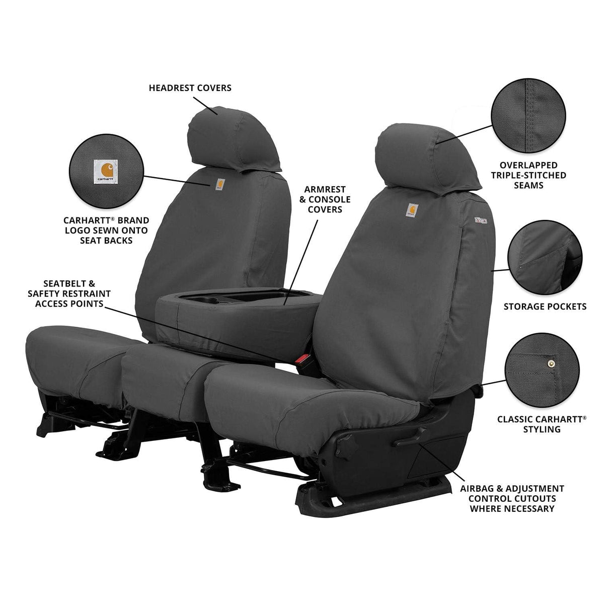 Covercraft SSC2504CAGY Covercraft Carhartt SeatSaver Custom Seat Covers