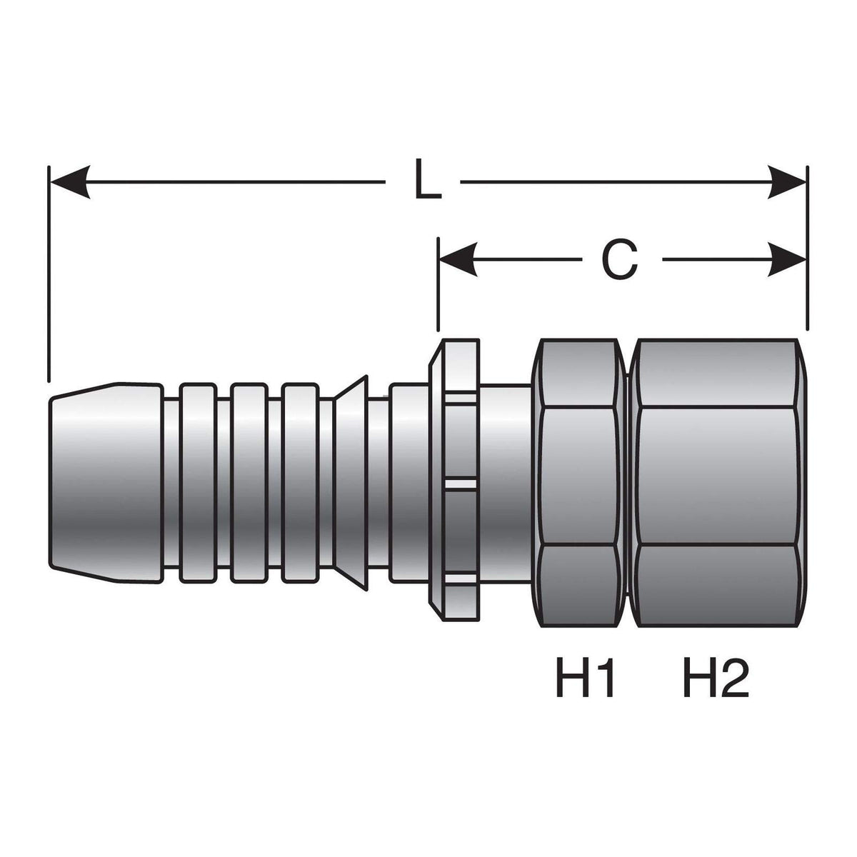 Gates G20170-1620 GlobalSpiral Couplings, Female JIC 37° Flare