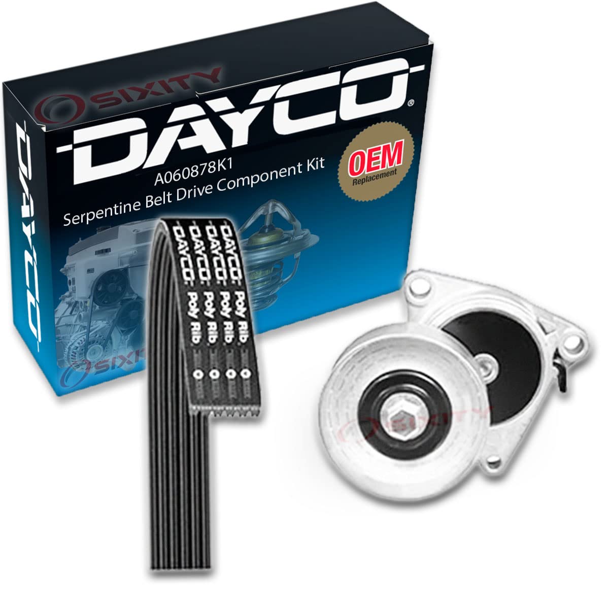 Dayco A060878K1 WATER PUMP AND ALTERNATOR Poly Rib Gold Label