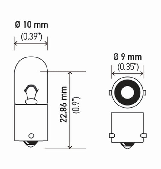 HELLA 3930 HELLA 3930 24V 4W Standard Miniature Replacement Navigation and Interior Light Bulb