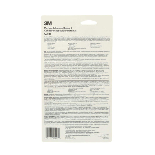 3M 05206 3M Marine Adhesive Sealant 5200, White, 1 oz Tube