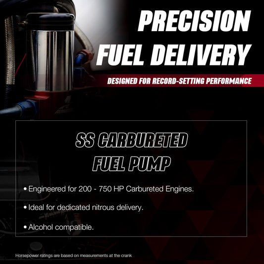 AEROMOTIVE 11203 Aeromotive SS Carbureted Electric Fuel Pump 12V - 3/8 NPT External - 11203