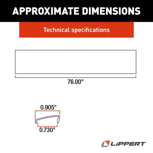 Lippert Components 326191 Lippert Replacement 76" Snap Trim Screw Cover for Radius Screen Door on 5th Wheel RVs, Travel Trailers and Motorhomes - 326191