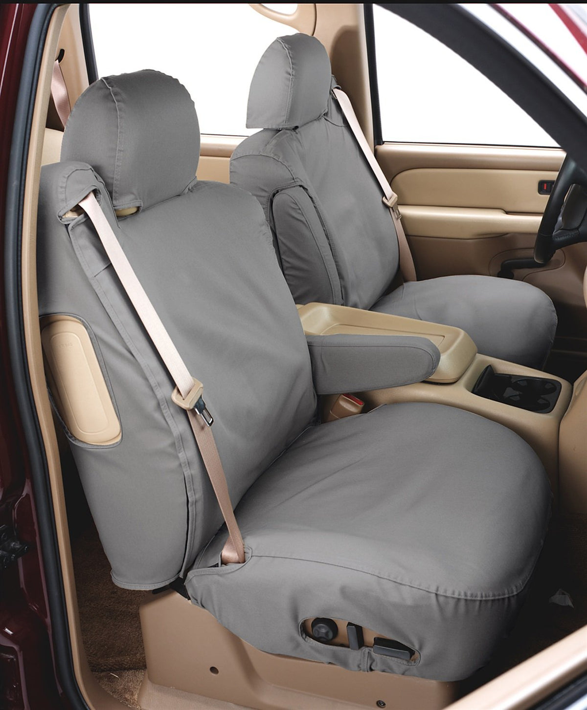 COVERCRAFT SS3417PCGY Covercraft SeatSaver Front Row Custom Fit Seat Cover for Select Honda Ridgeline Models - Polycotton (Grey)