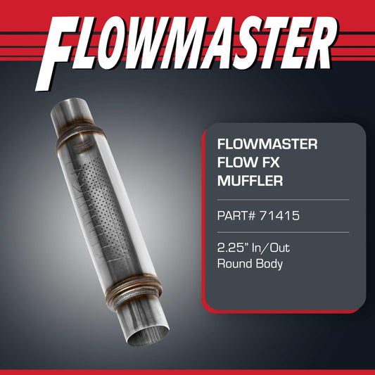 FLOWMASTER 71415 Flowmaster Flow FX Chambered Muffler – 2.25" Center In / 2.25" Center Out