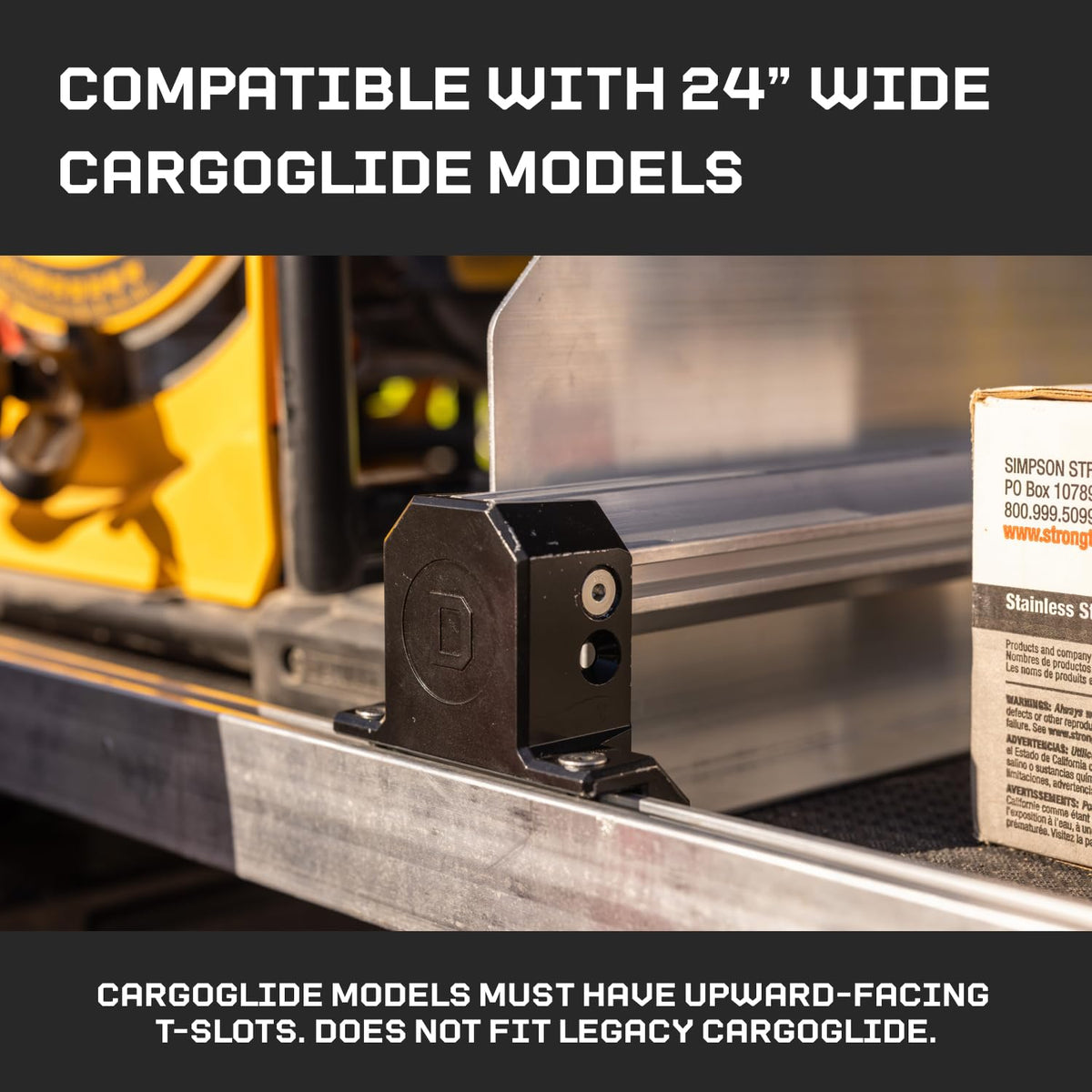 CARGOGLIDE C0057-2BAR24-ALM Double Cross Bar Kit for 24" CargoGlide | Includes 2 Cross Bars and 2 Footer Kits Truck