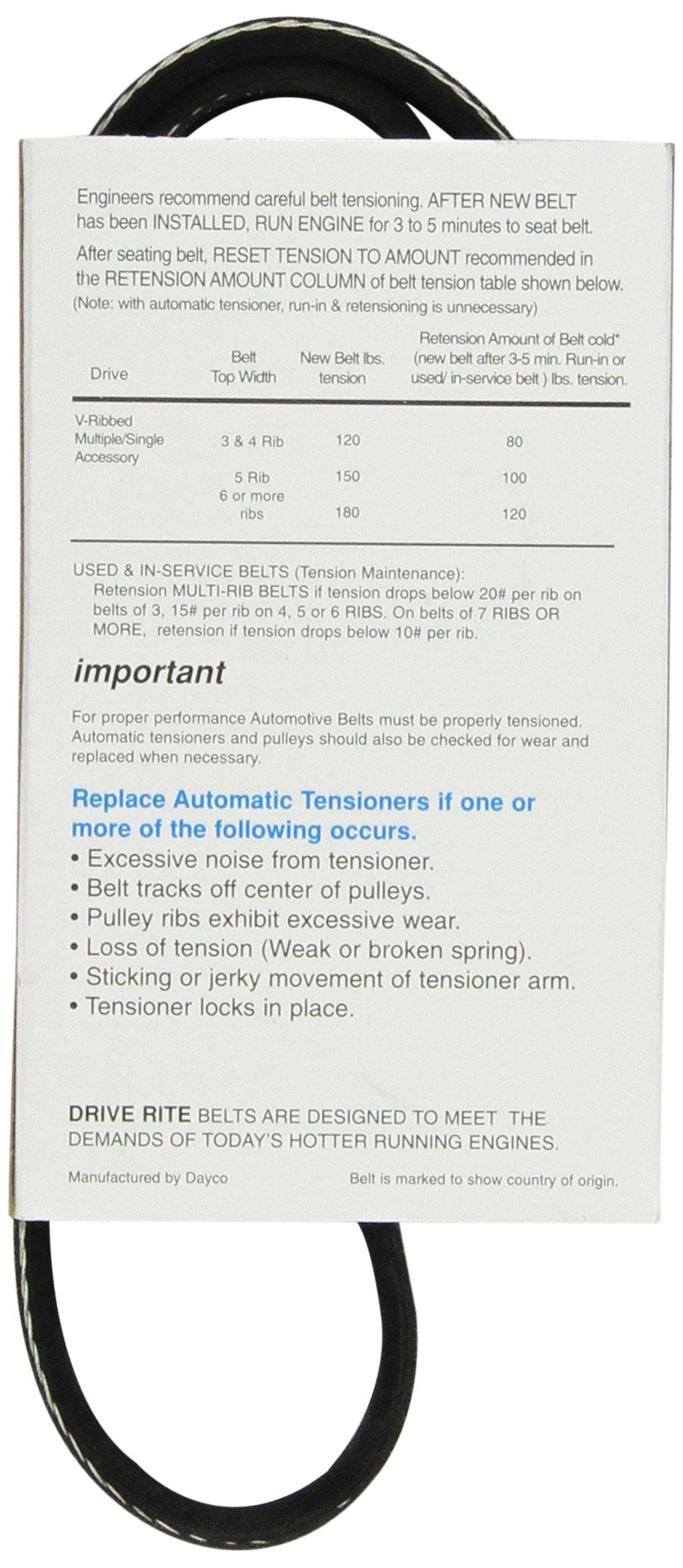Dayco 5040305DR Serpentine Belt