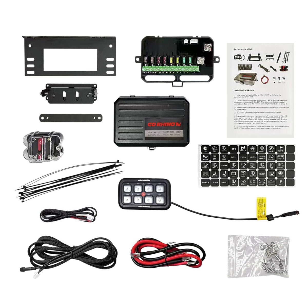 GO RHINO 758CHSCRGB Go Rhino - 758CHSCRGB - RGB 8 Channel Switch Controller